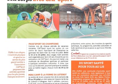 Des activités physiques pour bouger son corps avec CAP’Sport